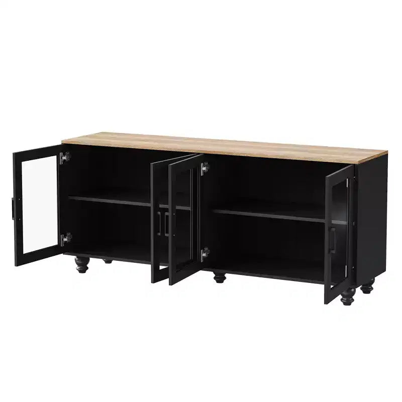 Modern TV Stand For TVs Up to 70, Entertainment Center with Storage Cabinet, Media Console Table Adjustable Shelves for Living Room Bedroom