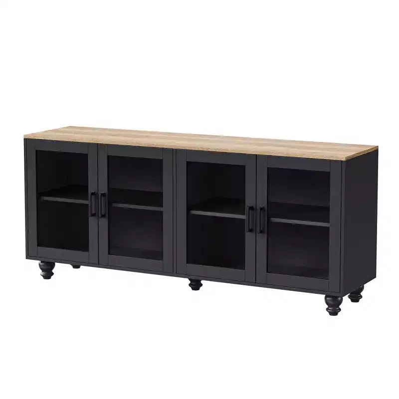 Modern TV Stand For TVs Up to 70, Entertainment Center with Storage Cabinet, Media Console Table Adjustable Shelves for Living Room Bedroom