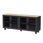 Meuble TV moderne pour téléviseurs jusqu'à 70 pouces, centre de divertissement avec meuble de rangement, console multimédia avec étagères réglables pour salon et chambre à coucher.