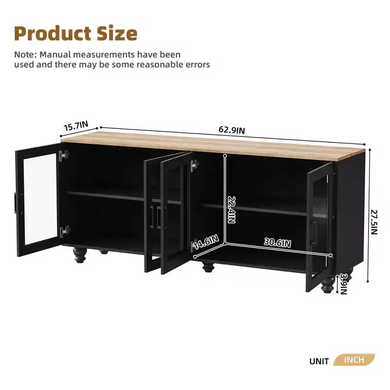 Modern TV Stand For TVs Up to 70, Entertainment Center with Storage Cabinet, Media Console Table Adjustable Shelves for Living Room Bedroom