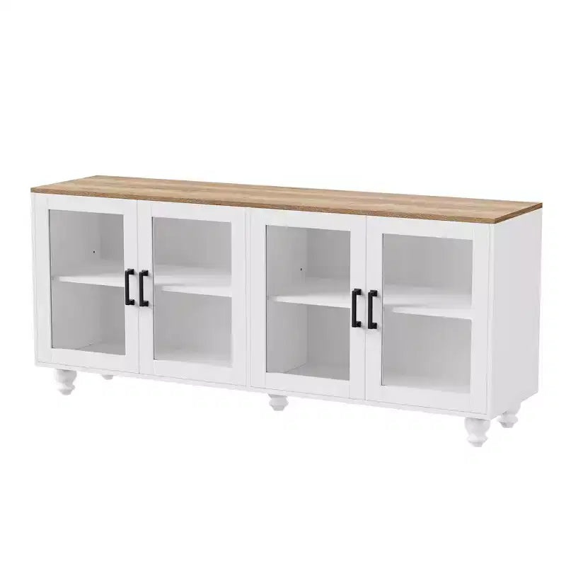 Modern TV Stand For TVs Up to 70, Entertainment Center with Storage Cabinet, Media Console Table Adjustable Shelves for Living Room Bedroom