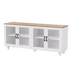 Meuble TV moderne pour téléviseurs jusqu'à 70 pouces, centre de divertissement avec meuble de rangement, console multimédia avec étagères réglables pour salon et chambre à coucher.
