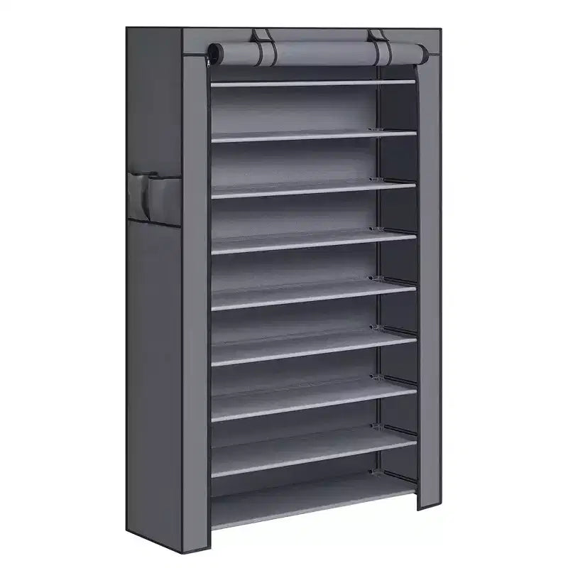 9-Tier Shoe Rack with Nonwoven Fabric Cover, Shoe Storage Shelf for 40-50 Pairs