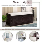 Banc de rangement de style classique avec 4 portes et étagères réglables