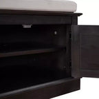 Banc de rangement de style classique avec 4 portes et étagères réglables
