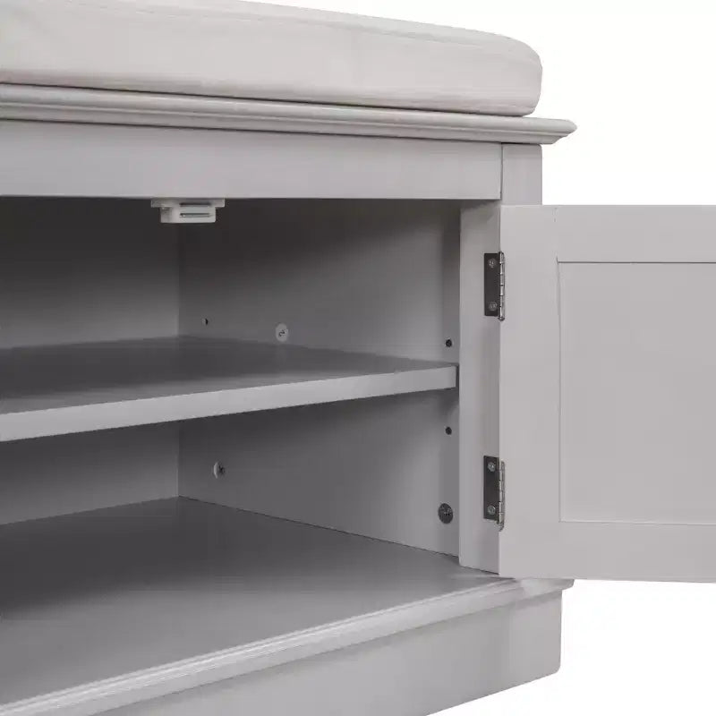 Classic Style Storage Bench with 4 Doors and Adjustable Shelves