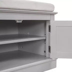 Banc de rangement de style classique avec 4 portes et étagères réglables