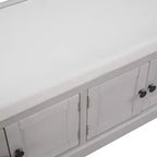 Banc de rangement de style classique avec 4 portes et étagères réglables