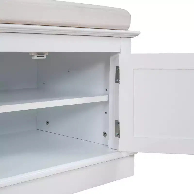 Classic Style Storage Bench with 4 Doors and Adjustable Shelves