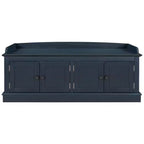 Banc de rangement de style classique avec 4 portes et étagères réglables