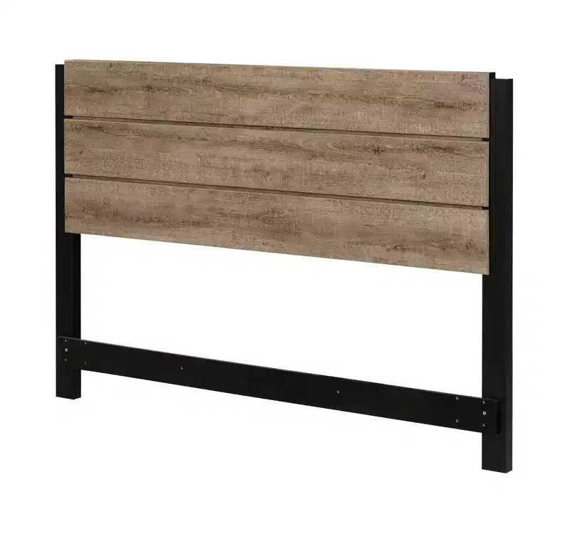 HomeStockMunich Headboard Rustic Weathered Oak And Matte Black
