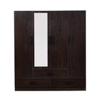 Keloyid Brown Wood 62.99 in. Armoire with 3 Drawers and 6 Shelves