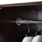 Armoire en bois brun de 160 cm avec 3 tiroirs et 6 étagères