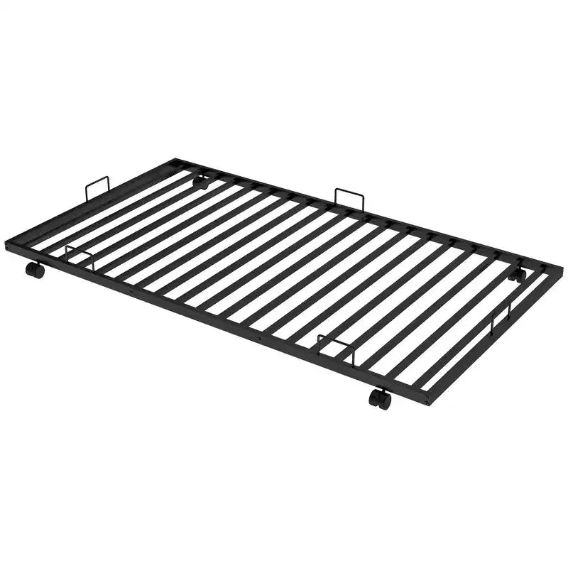 Metal Twin over Twin Bunk Bed with Trundle and 2 Ladders