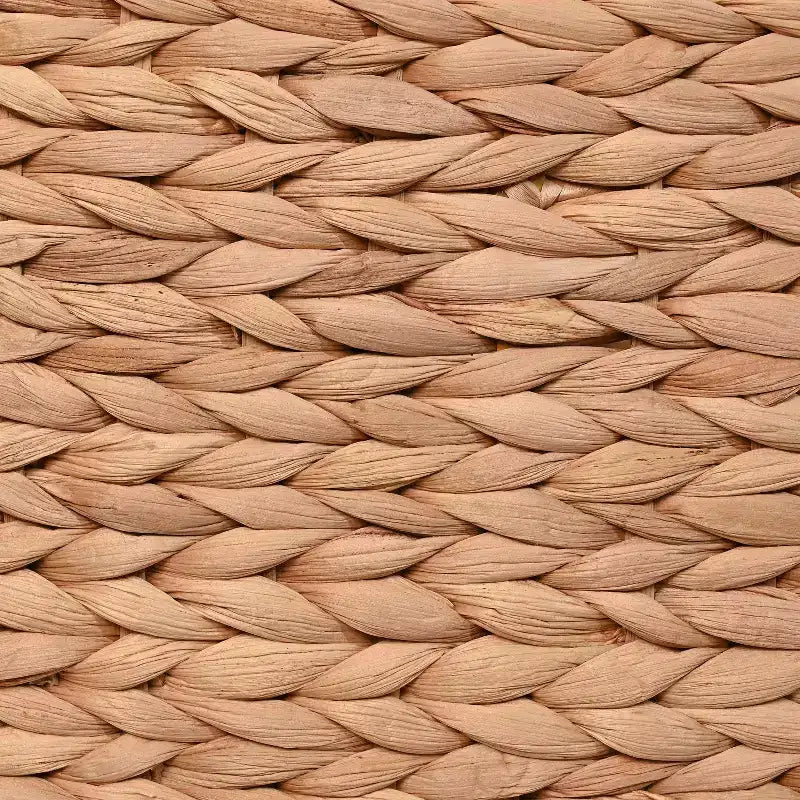24-Inch Classic Farmhouse Handwoven Hyacinth 2-Section Collapsible Laundry Hamper with Washable Liner, Handles, and Lid