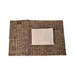 Panier à linge pliable en jacinthe tressée à la main de 61 cm, style ferme classique, 2 compartiments, avec doublure lavable, poignées et couvercle