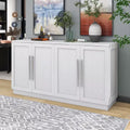 Sideboard with 6 Doors, Large Storage, Adjustable Shelves & Silver Handles - Ideal for Kitchen, Dining & Living Room
