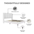 Lit à oreilles rembourré avec port de recharge USB