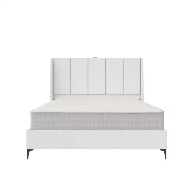 DHP Lamora Upholstered Wingback Bed with USB