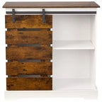 Armoire de rangement à portes coulissantes bicolore avec étagères 31,5H
