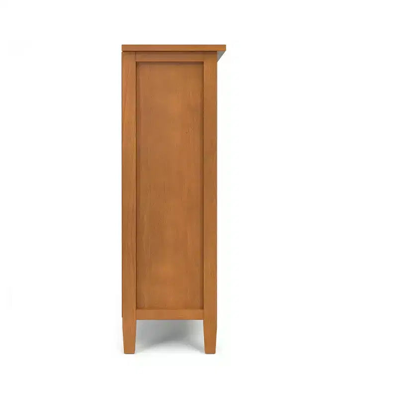 36 inch Wide Solid Wood Transitional Entryway Storage Cabinet in Light Golden Brown