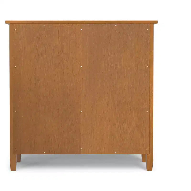 36 inch Wide Solid Wood Transitional Entryway Storage Cabinet in Light Golden Brown