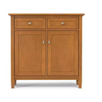 Meuble de rangement de style transitionnel en bois massif, 36 po de largeur, pour entrée, brun doré clair