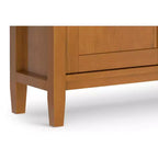 Meuble de rangement de style transitionnel en bois massif, 36 po de largeur, pour entrée, brun doré clair