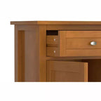 Meuble de rangement de style transitionnel en bois massif, 36 po de largeur, pour entrée, brun doré clair