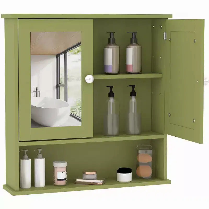 Wall Mount Mirror Medicine Cabinet with Adjustable Shelf, Waterproof Cabinet for Bathroom Organization