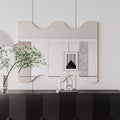 Metal Frame Wall Mirror - 30x35 Inch, Wavy Edge, Horizontal or Vertical Mount