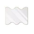 Miroir Mural Cadre Métal - 30x35 Pouces, Bord Ondulé, Montage Horizontal ou Vertical