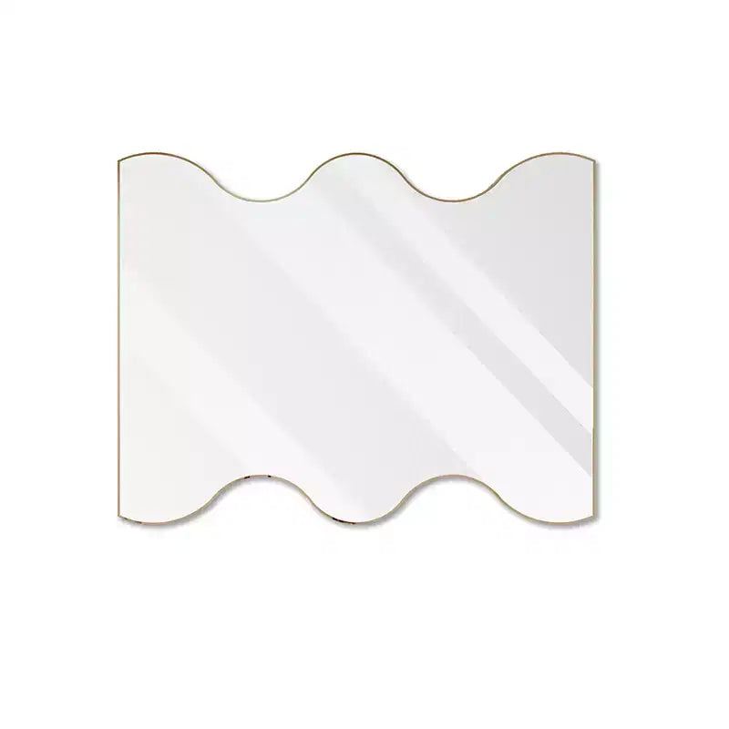 Metal Frame Wall Mirror - 30x35 Inch, Wavy Edge, Horizontal or Vertical Mount
