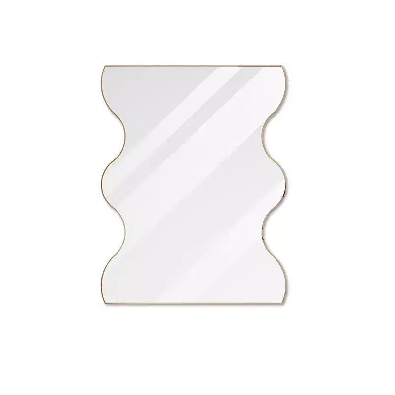 Metal Frame Wall Mirror - 30x35 Inch, Wavy Edge, Horizontal or Vertical Mount
