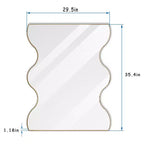 Miroir Mural Cadre Métal - 30x35 Pouces, Bord Ondulé, Montage Horizontal ou Vertical