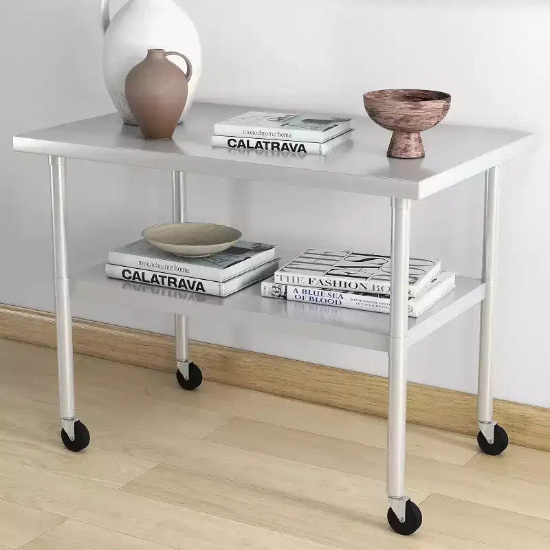 Stainless Steel Work Table, NSF Certified Heavy Duty Commercial Kitchen Prep Table with Undershelf