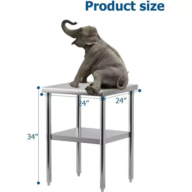 Stainless Steel Work Table, NSF Certified Heavy Duty Commercial Kitchen Prep Table with Undershelf