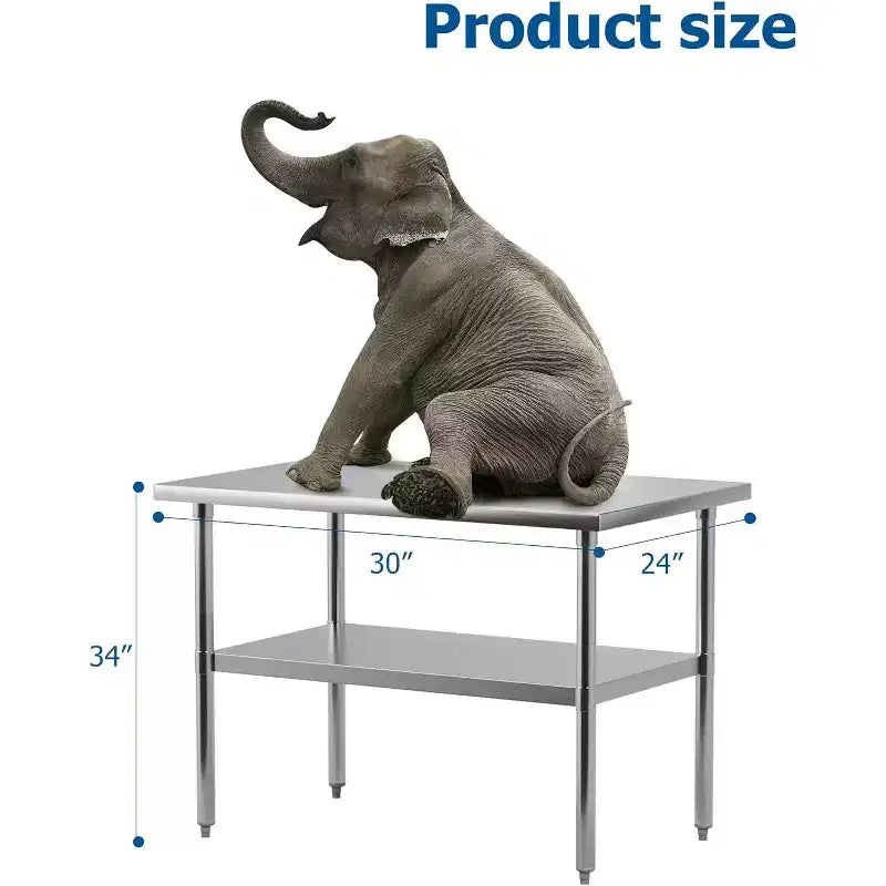 Stainless Steel Work Table, NSF Certified Heavy Duty Commercial Kitchen Prep Table with Undershelf