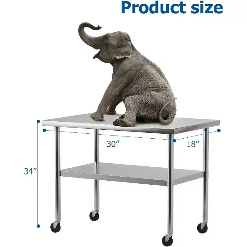 Stainless Steel Work Table, NSF Certified Heavy Duty Commercial Kitchen Prep Table with Undershelf