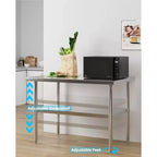 Table de travail en acier inoxydable, table de préparation de cuisine commerciale robuste certifiée NSF avec étagère inférieure