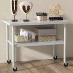 Table de travail en acier inoxydable, table de préparation de cuisine commerciale robuste certifiée NSF avec étagère inférieure