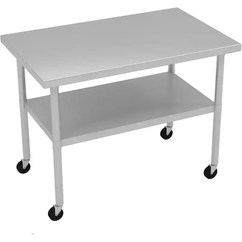 Stainless Steel Work Table NSF Certified Heavy Duty Commercial Kitchen Prep Table with Undershelf for Home, Restaurant, Hotel, Silver