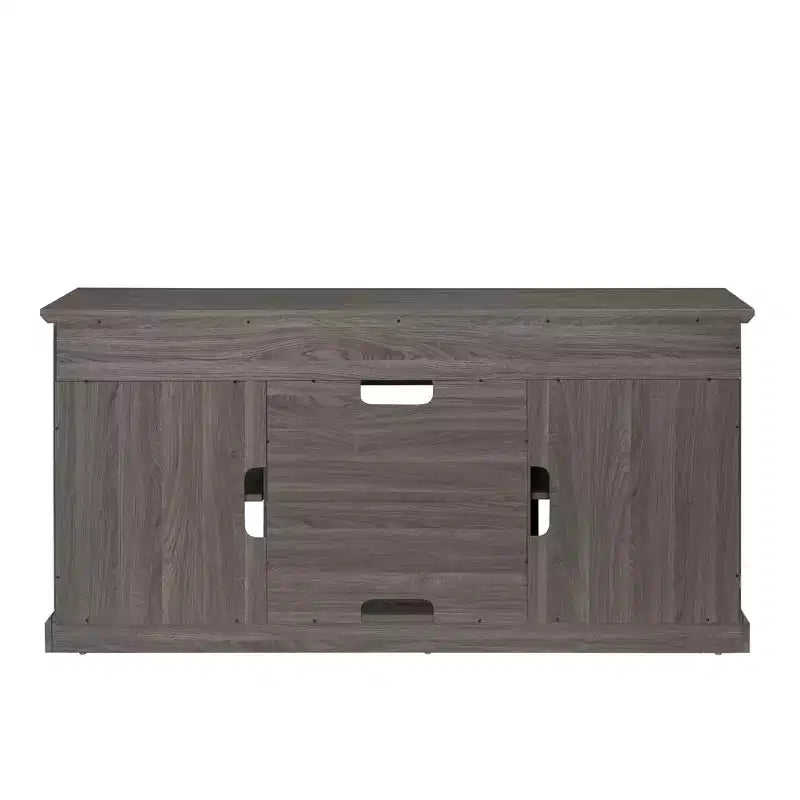 TV Stand with Glass Door for TVs up to 65 Inches, Modern Entertainment Center with Cabinets and Open Shelves