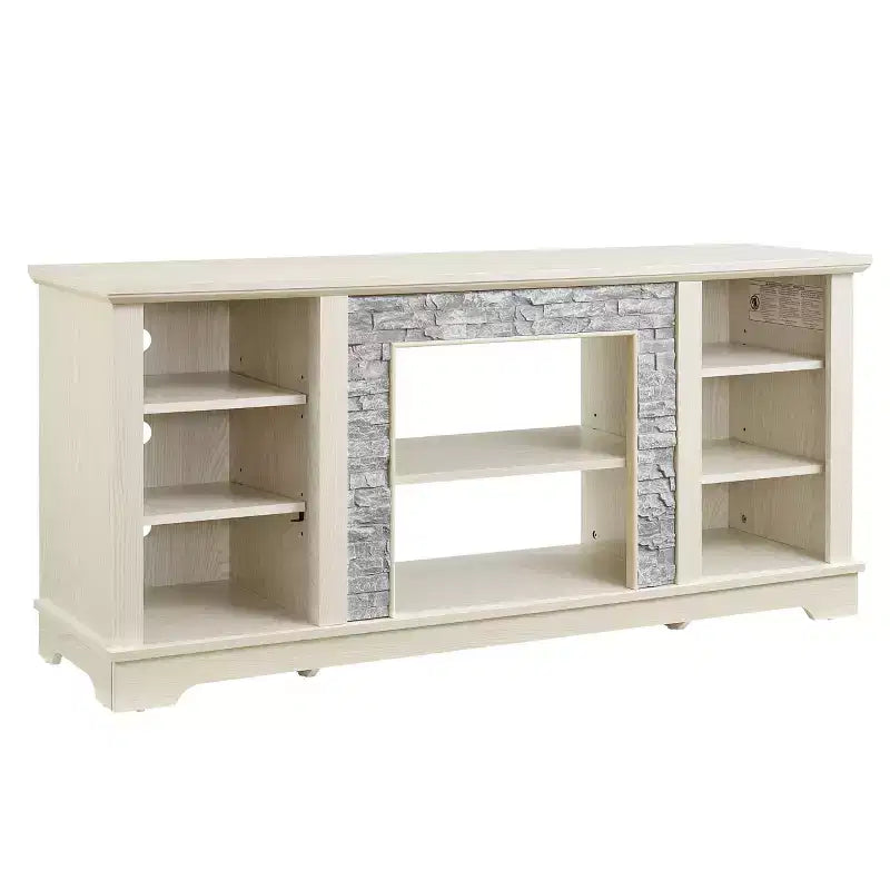 TV Stand for TVs up to 65 Inches - Farmhouse Media Console with Stone Surround
