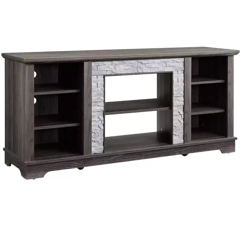 TV Stand for TVs up to 65 Inches - Farmhouse Media Console with Stone Surround