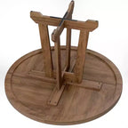 Table de salle à manger ronde pour 4 personnes - Bois marron style ferme, 119 cm