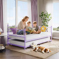Twin Daybed with Trundle, Steel Slat Support, Space-Saving Sofa Bed for Living Room, Bedroom & Guest Room