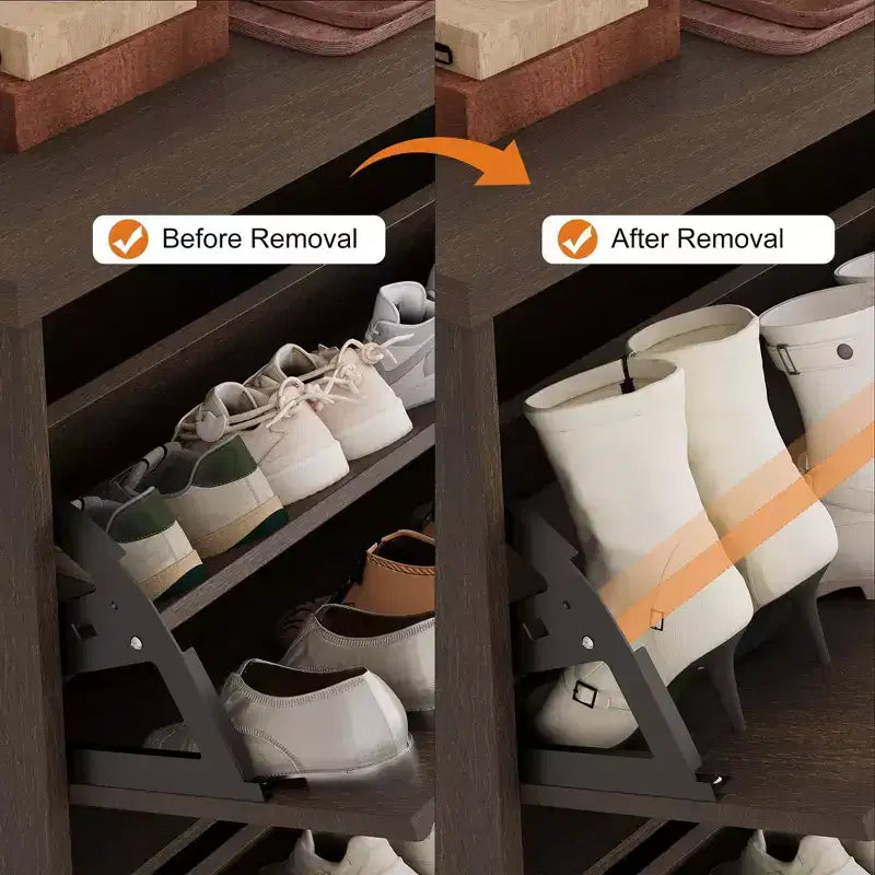 Shoe Cabinet with 4 Flip Drawers, Narrow Shoe Organizer with Adjustable Shelves