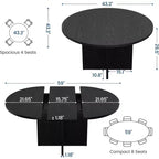 Table à manger ronde extensible, design ovale moderne avec rallonges amovibles pour 4 à 8 personnes