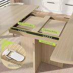 Table à manger ronde extensible, design ovale moderne avec rallonges amovibles pour 4 à 8 personnes